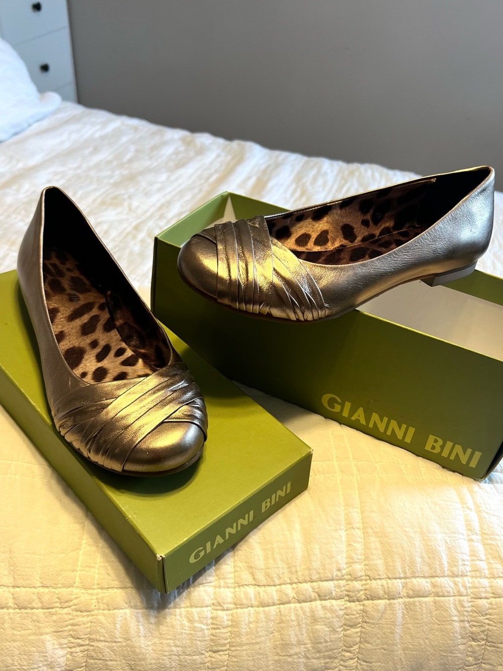 Gianni Bini Morrison711 Gold Fusion Metallic Ballet Flats | Women’s 8.5
